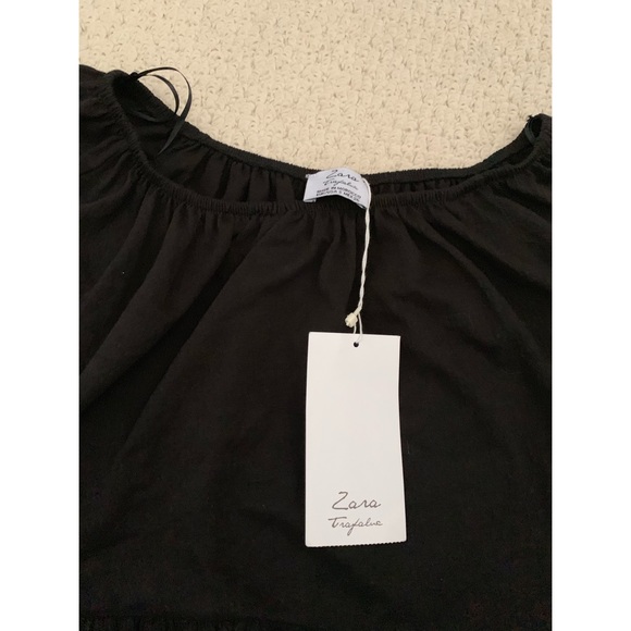 ZARA BLACK OFF SHOULDER TOP BNWT 💛2/20$💛 - Picture 2 of 3